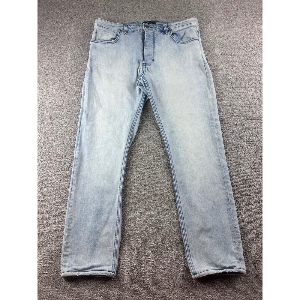 Neuw Ray Tapered Jeans Men 34x32 Blue Cotton Blend Button Fly‎ Modern Skater